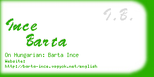 ince barta business card